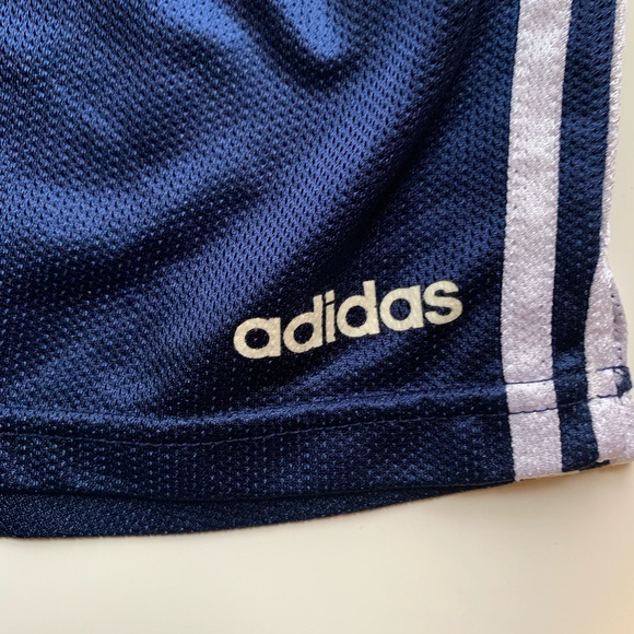 Mens Adidas Navy blue shorts. Polyester no inside brief. Mens large? 30” waist - Picture 4 of 5